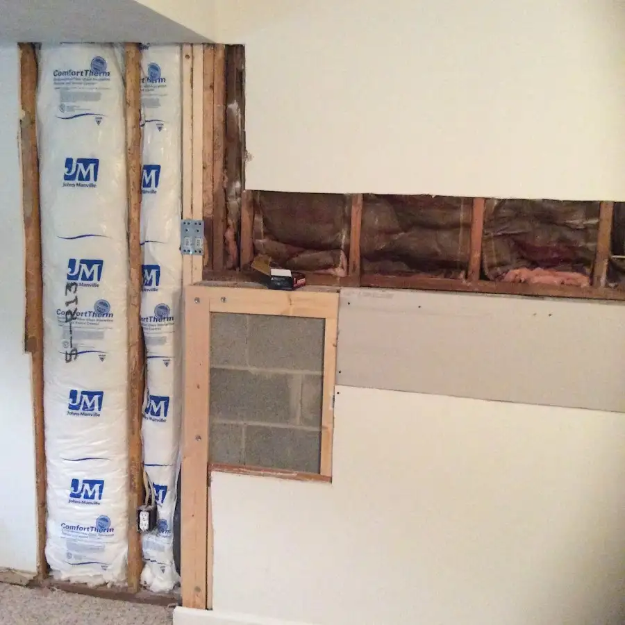 Wall insulation replacement during Basement Flood Cleanup in Rockdale
